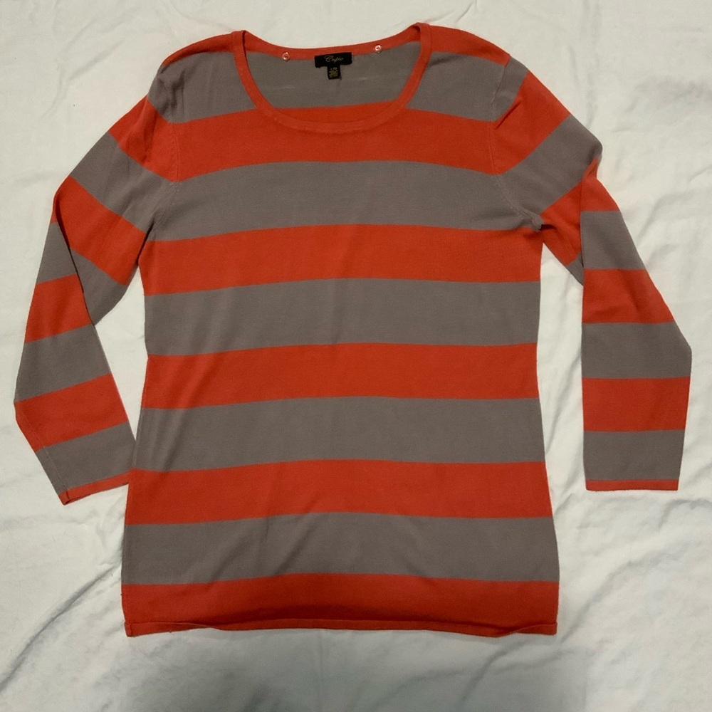 Cupio Bold Stripe Crew Neck Sweater